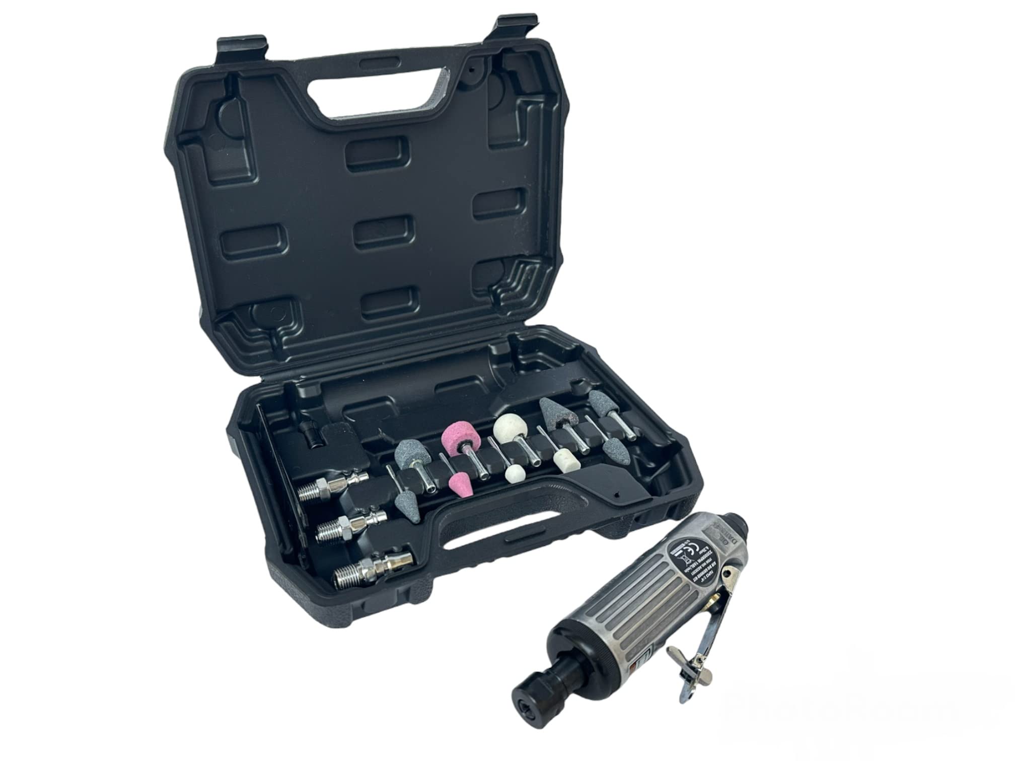 Smerigliatrice ad Aria Compressa Drimmel Fresatrice Drimer Diritta Trapano Fresa Pneumatica Per la Molatura Valigetta Con Accessori 15Pz