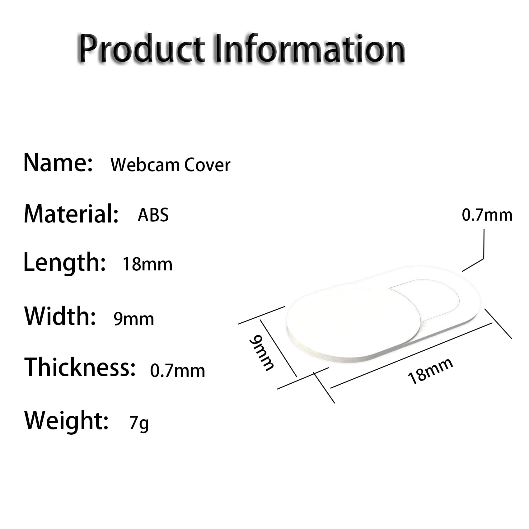 8 Pièces Cache de Webcam Slide, Couverture de Caméra Frontale Ultrafin Protège, Film de Protection de Caméra pour Ordinateur Portable, Smartphone, Tablette, Macbok Pro, Pad Pro (Noir), 1-Noir