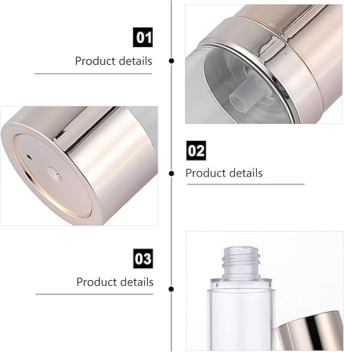 Miniatura 4 de Exceart 6 botellas de plástico de viaje con aerosol, vacío, rellenable, reutilizable, bomba de líquido, dispensador cosmético, para artículos de