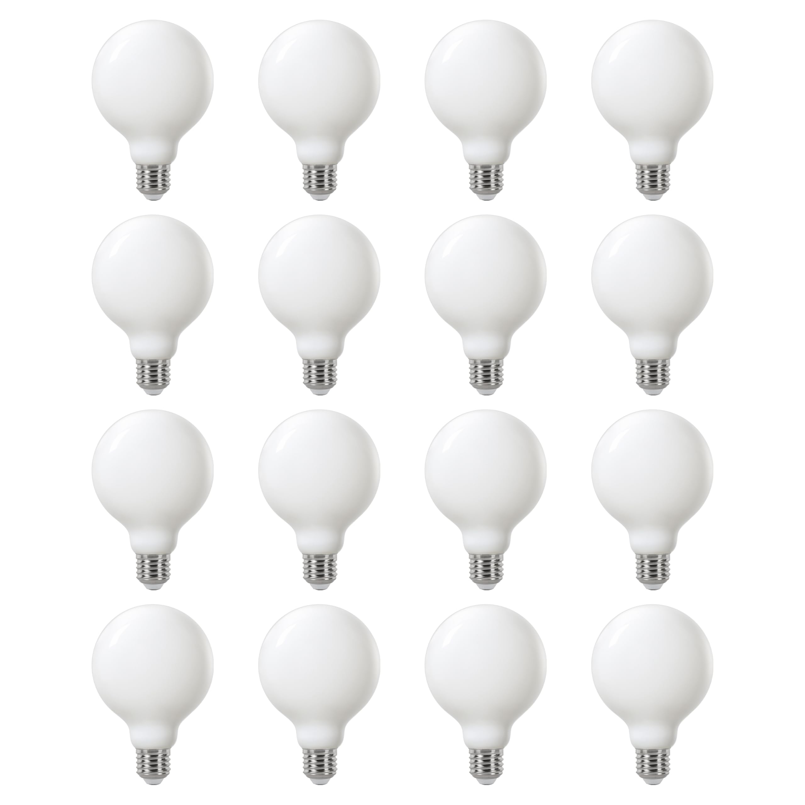 LEXMAN - 16er-Set LED-Lampen - 16 x LED Glühbirnen E27-1055 LM - 4,9W entsprechend 75W - Ø 95 mm - 2700K - Warmweiß