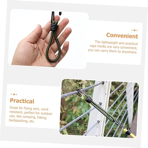 Miniatura 4 de HANABASS Cordón elástico para tienda de campaña, cordón elástico de fijación con ganchos, hebilla de leva, ganchos al aire libre, toldo resistente