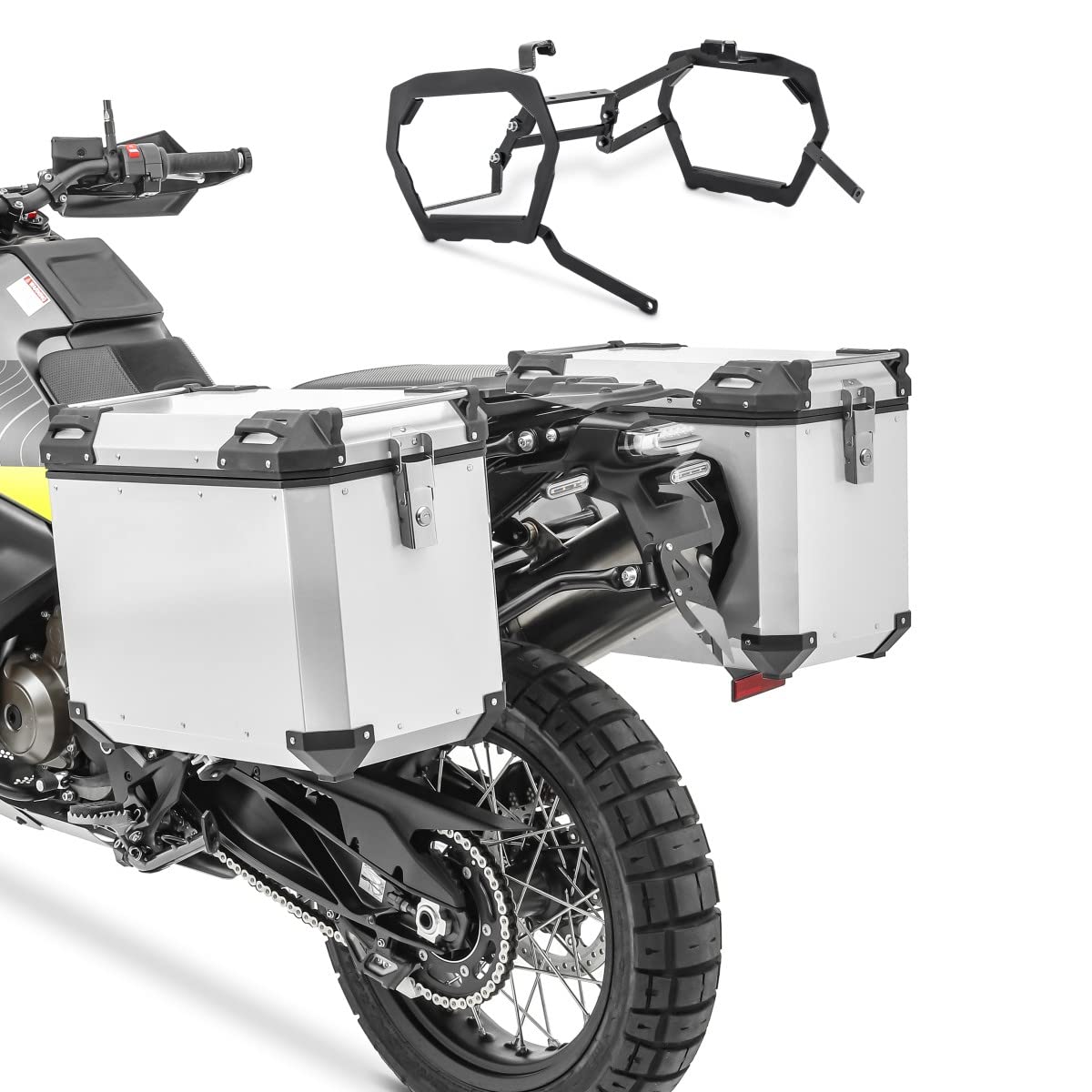 Alu-Koffer + Kofferträger für BMW R 1250 GS Adventure 19-24 QP48 Silber