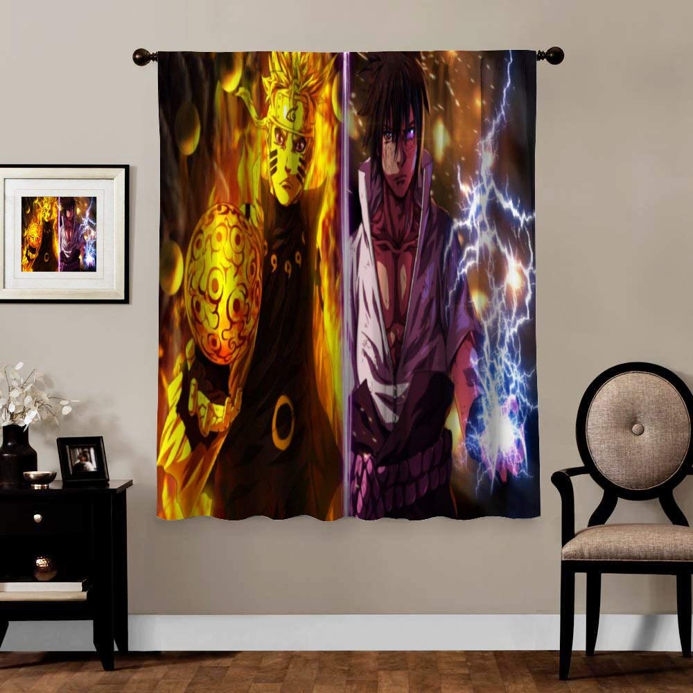 MVNTOO Naruto,-Kakashi- Home Fashion Blackout Door Curtain Panel for Bedroom W55 xH39