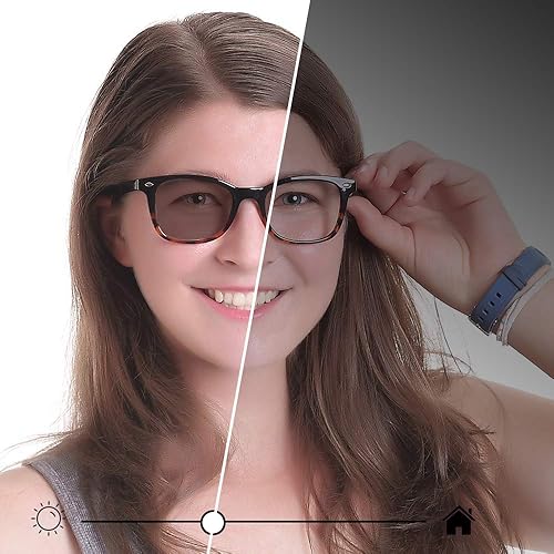 Miniatura 5 de YEIN Lentes de bloqueo de luz azul, lentes de sol marrón fotocromáticos, antifatiga ocular, anteojos de lectura para computadora, gafas de TV para