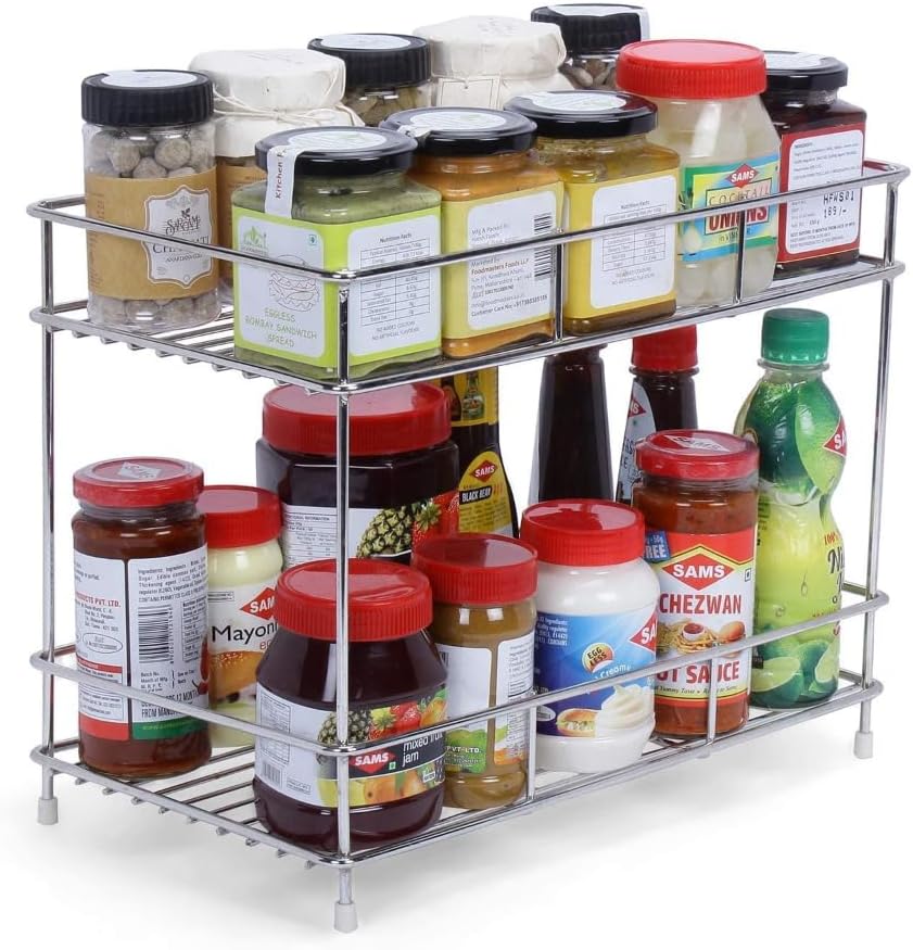 Buy 12FOR COLLECTION Stainless Steel 2 Tier Kitchen Rack | Kitchen ...