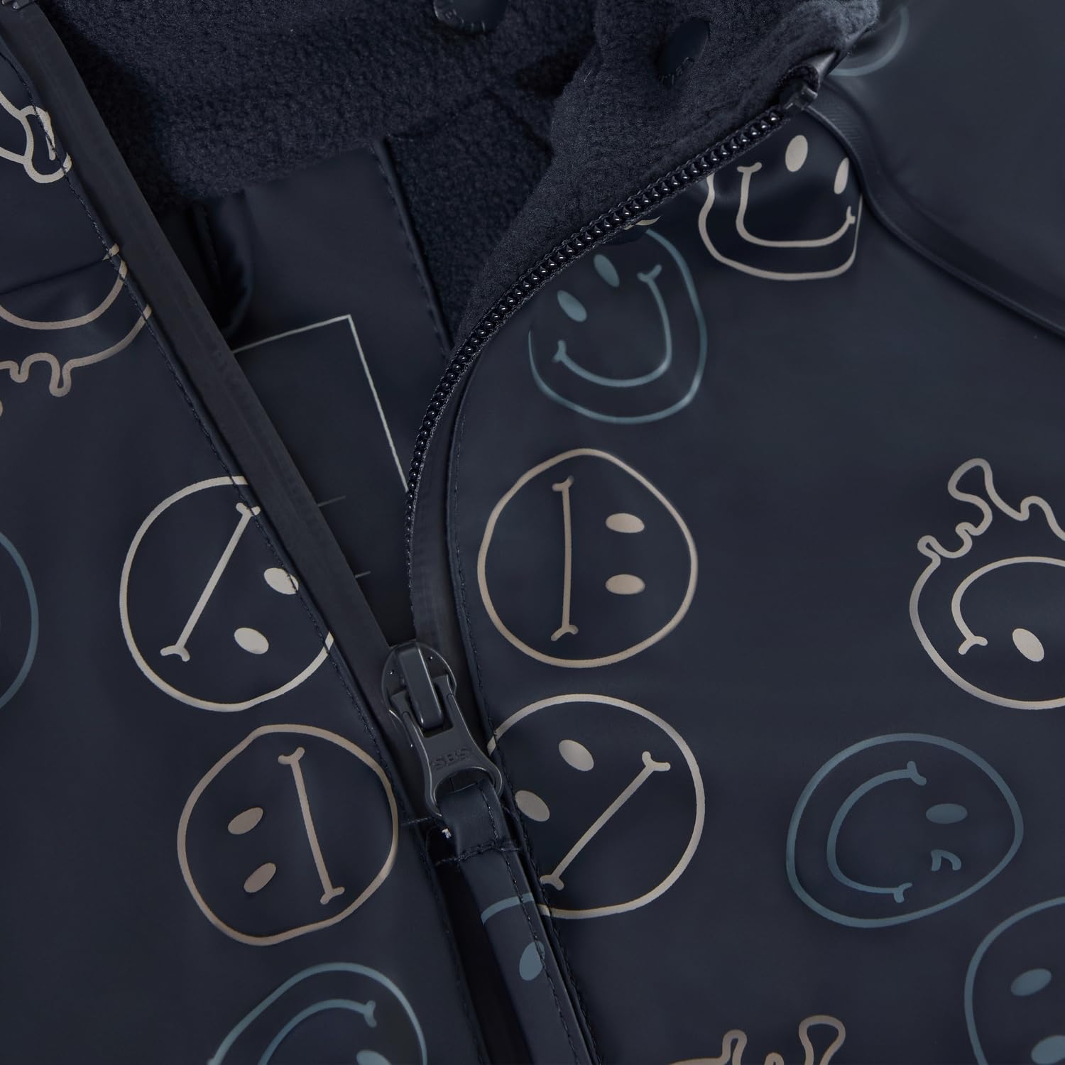 Celavi Regenjacke mit Fleecefutter Navy Smileys