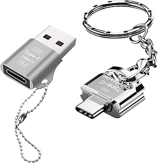 Senbos USB C Micro SD Card Reader with Keychain, Type C to Micro SD SDHC SDXC TF Memory Card Reader with USB C to USB 3.0 Adapter, Portable USB OTG Card Reader for iPad Pro Mac Laptop Tablet Phone