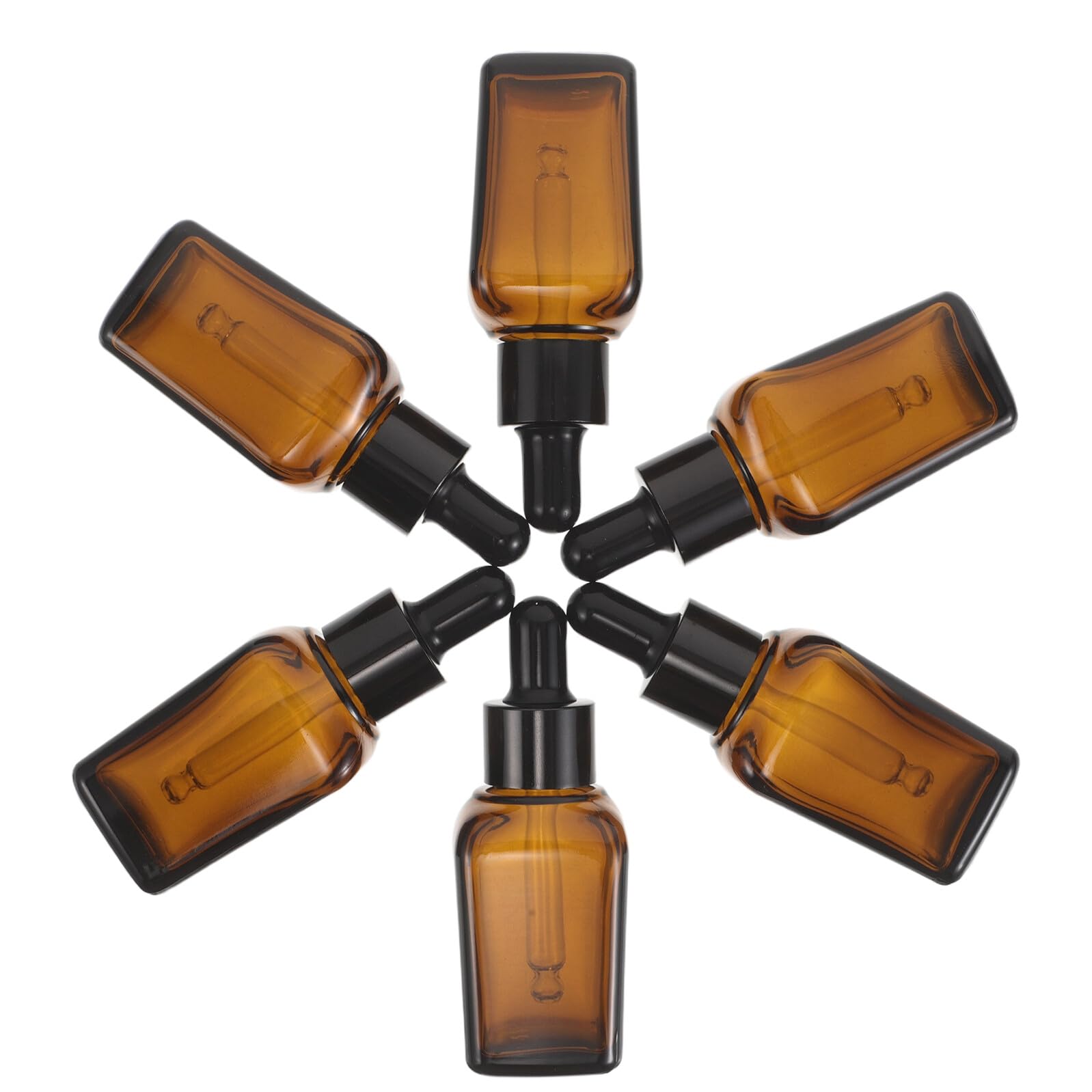 MAGICLULU Flacone Contagocce in Vetro Ambra 20ml Quadrato Ricaricabile