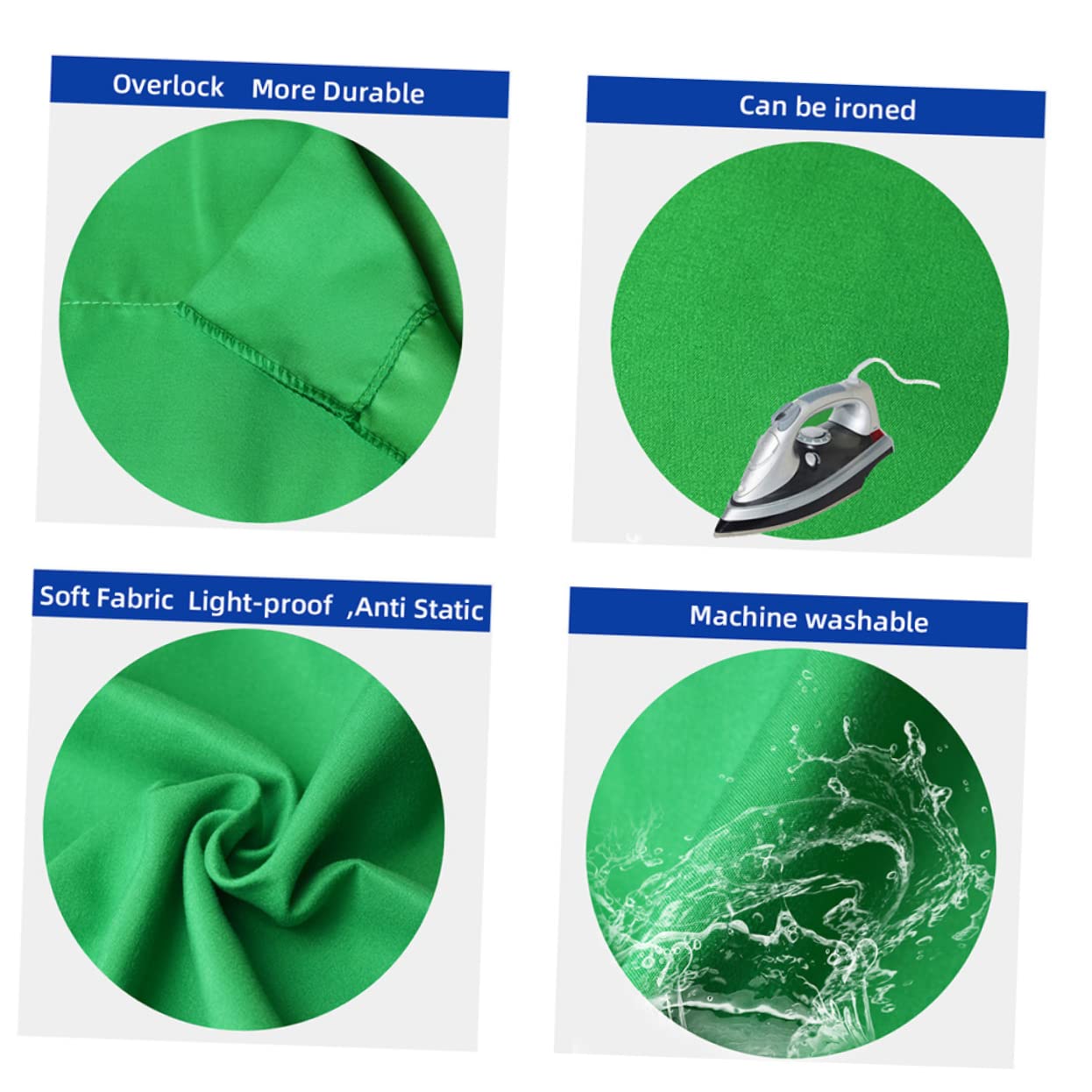 Veemoon Fondo de Fotografía Verde, Tela de Poliéster Algodón, Reutilizable y Fácil de Lavar, Adecuado para Vídeos de Maquillaje y Mesa