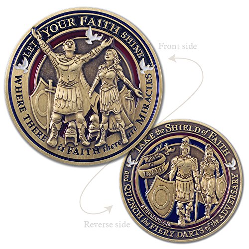 Armor Coin & Emblem - Faith Inspirational Christian Challenge Coin - Religious Keepsake - Spirtitual Gift - Commemorative - Symbol of Faith & Strength