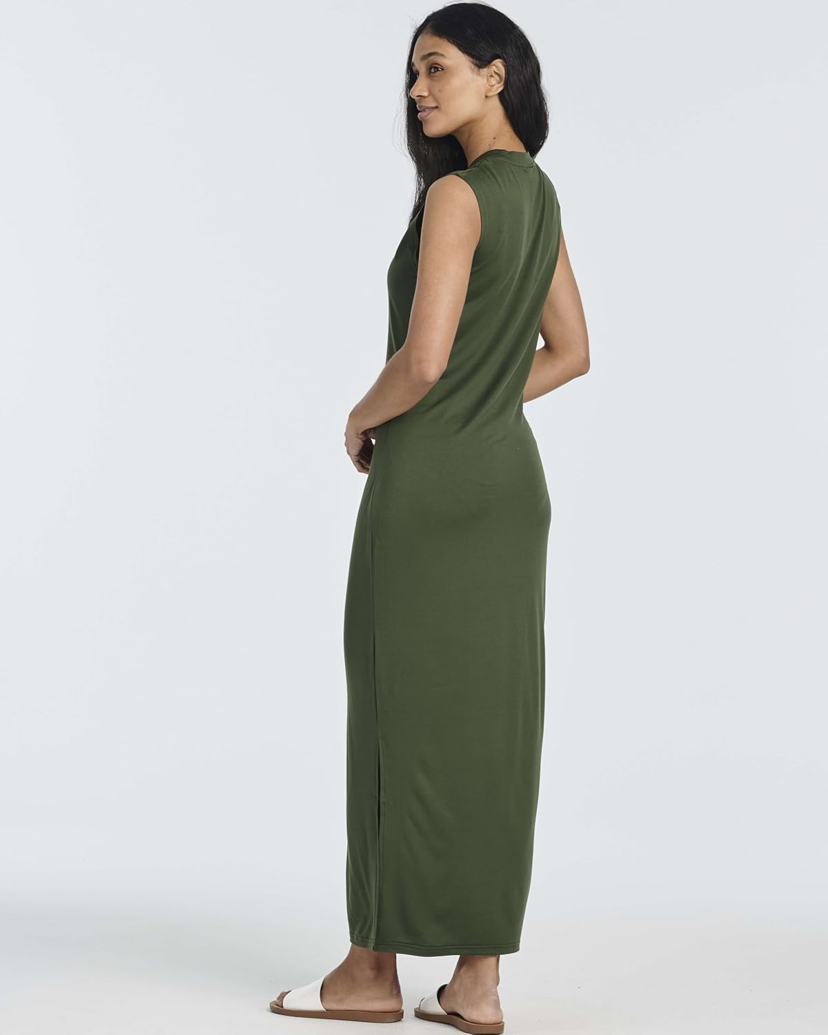 Real Essentials 3 Pack: Women's T-Shirt Dress | Casual Lounge Maxi | Long Cami Tank Summer Dress (Plus - Image 4