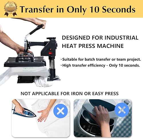 Miniatura 8 de TransOurDream Papel de transferencia para plancha para máquina de prensa de calor (20 hojas, 8.5 x 11 pulgadas, luz 6.0 PLUS) transferencias