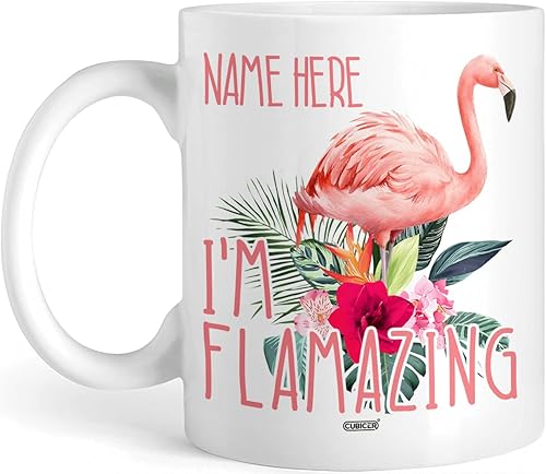Vista 55 de CUBICER Taza de café de cerámica blanca personalizada, diseño de búho, tazas con nombre personalizado, divertidos regalos de cumpleaños para Búho