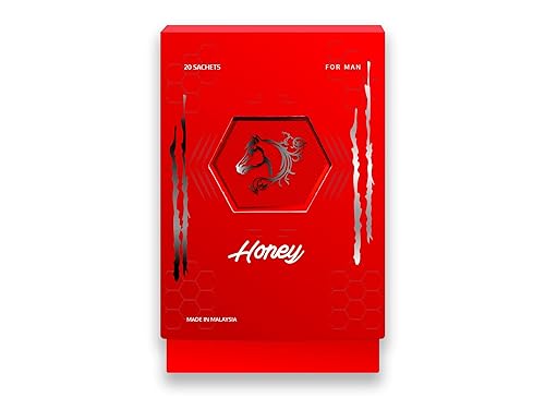 AR&R Miel mezclada con miel pura, Tongkat Ali, gelatina de polen, Panax Ginseng, paquete grande de 20 sobres de miel