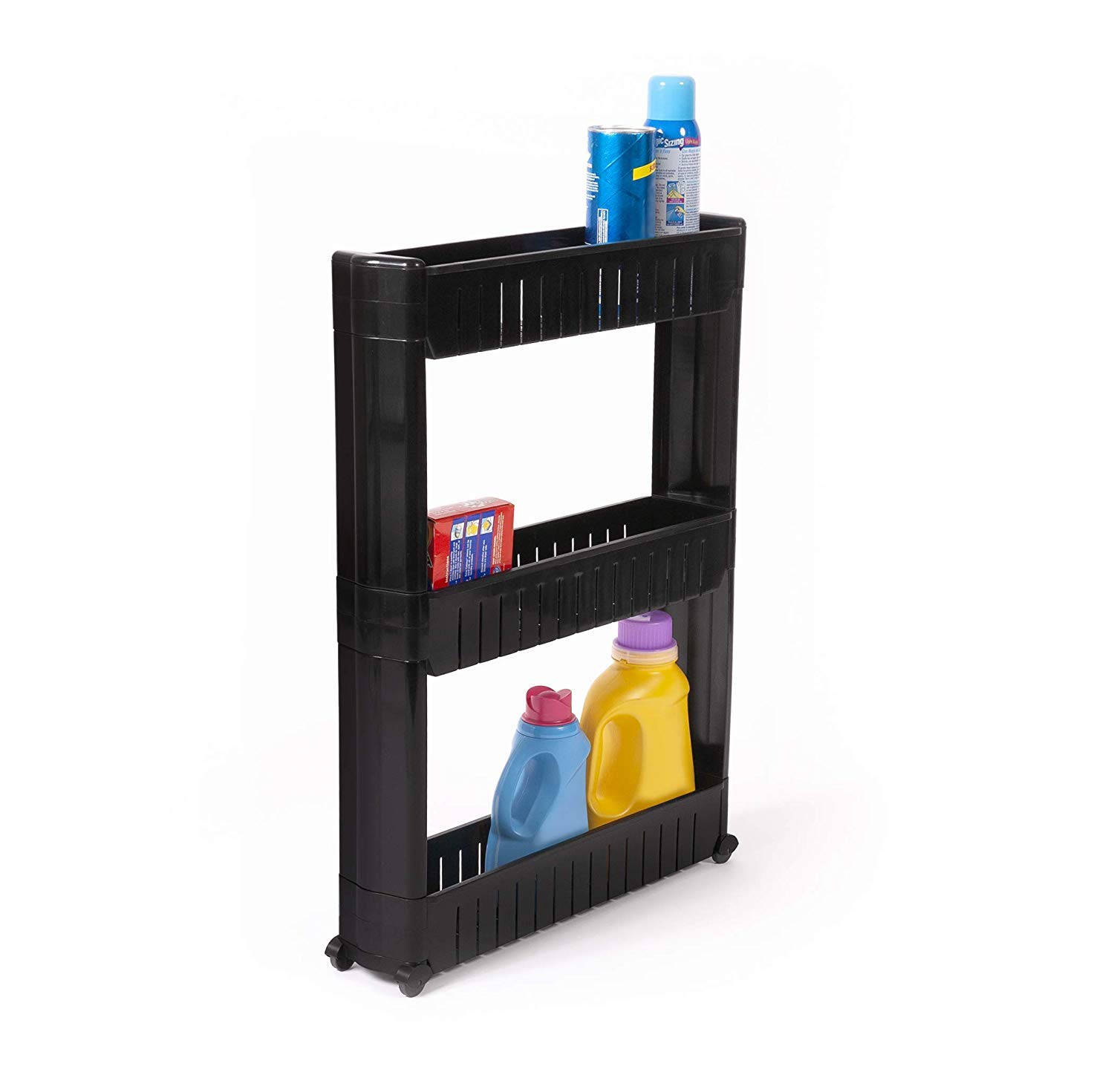 IdeaWorks 3 Tier Slide Out Storage Tower Laundry / Kitchen Slim Slide