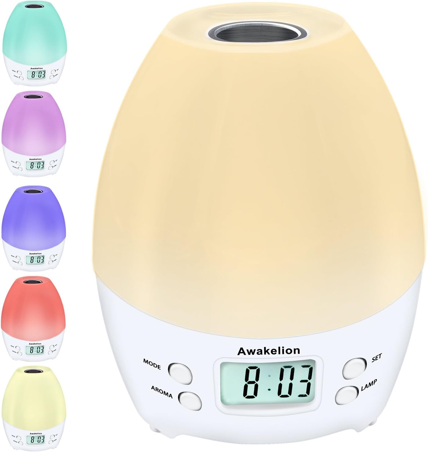 Alarm Clock,Awakelion All in One Digital Alarm Clock with Color Changing Night Light,Aromatherapy Function
