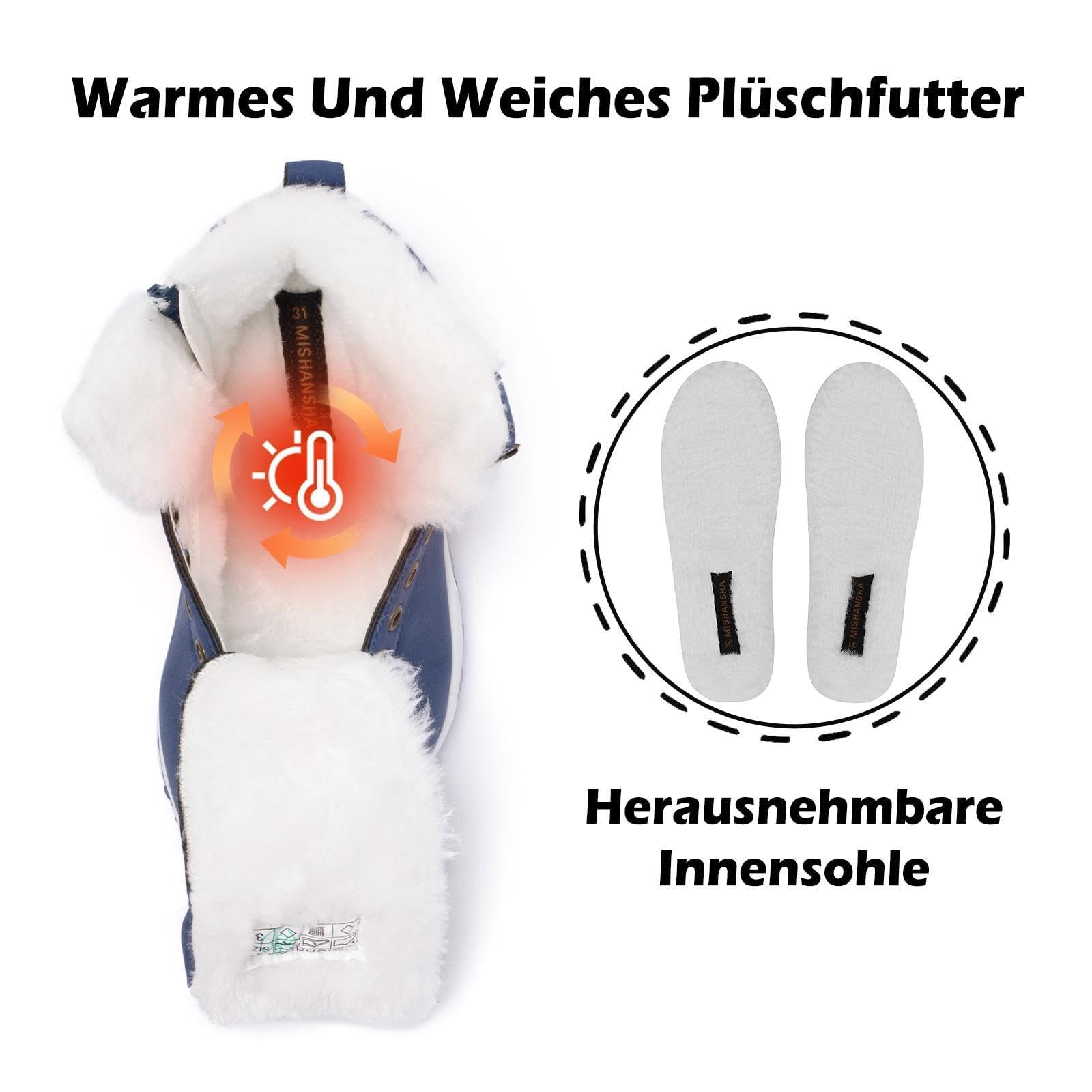 Mishansha Winterschuhe Kinder Winterstiefel Kinderschuhe Gr.24-36