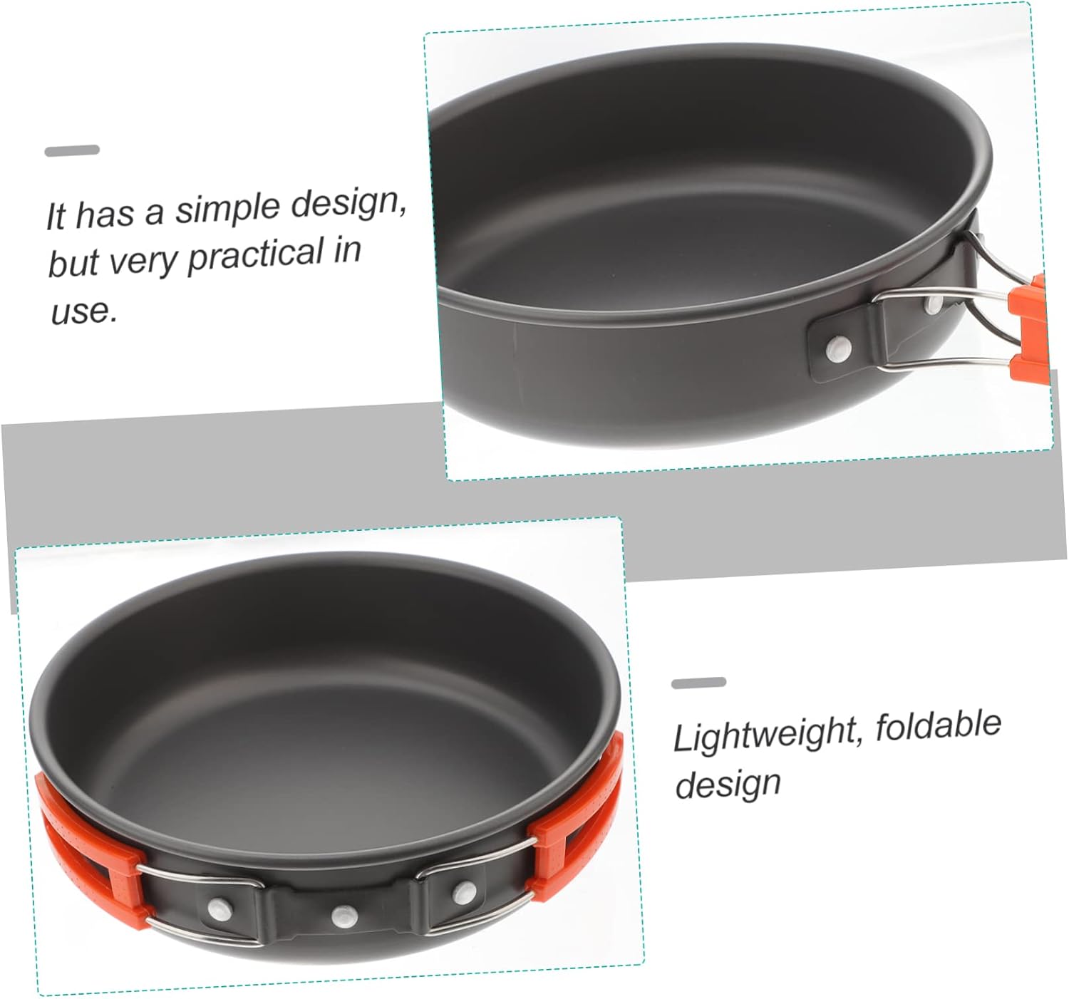 Portable Outdoor Cooking Pot with Folding Handle Non Stick Camping Frying Pan for Easy Storage Durable Cookware for Camping and Outdoor Activities