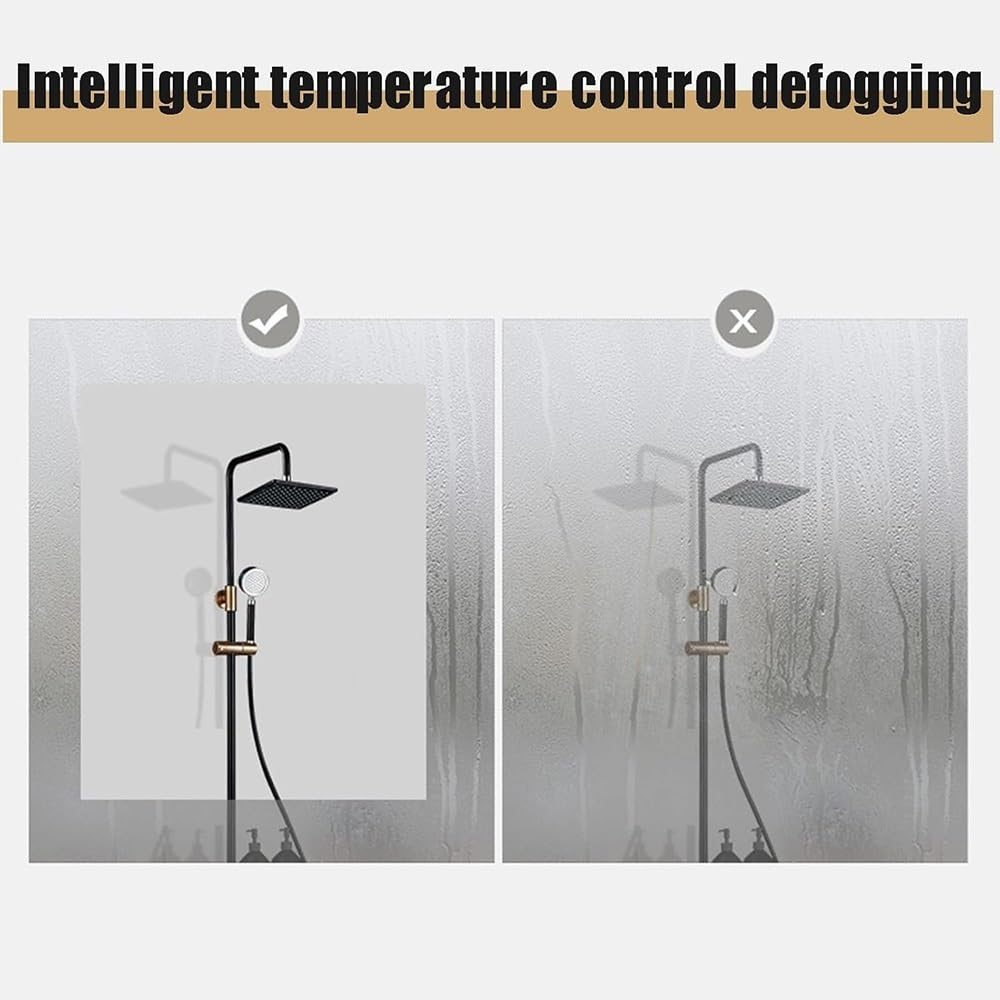 Specchio Espejo de baño inteligente antivaho con LED, espejo de tocador de media luna de 112 cm, montaje en pared, espejo de maquillaje con retroiluminación de 3 colores, diseño moderno para baño