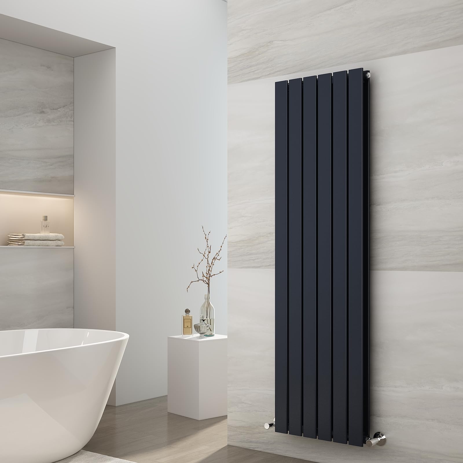EMKE Anthracite Radiator 1600 x 456 mm Vertical Designer Radiator Double Flat Panel