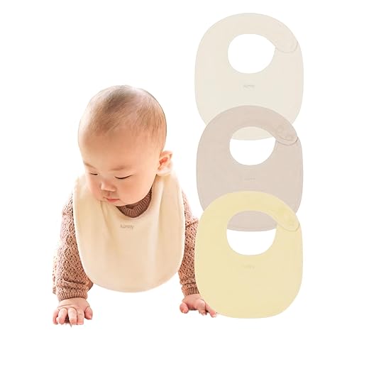 Konny Baby Bibs Terry Towel 3-Pack Set, Soft and Absorbent Cotton Feeding Drooling Infant Toddler Boys and Girls