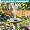 AMZtime Solar Fountain for Bird Bath, New Upgrade Mini Solar Fountain Pump, Free Standing Solar Powered Water Pump for Garden, Outdoor, Fish Tank, Pond and Pool #1