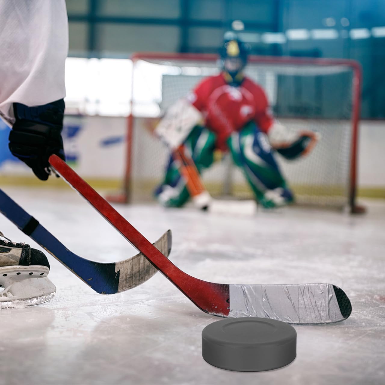 VANZACK Eishockey Pucks, Inline Hockey Puck Street Hockey Puck Spiel Trainings Pucks Gummi-Trainingspucks für Kinder und Erwachsene 4 Stück