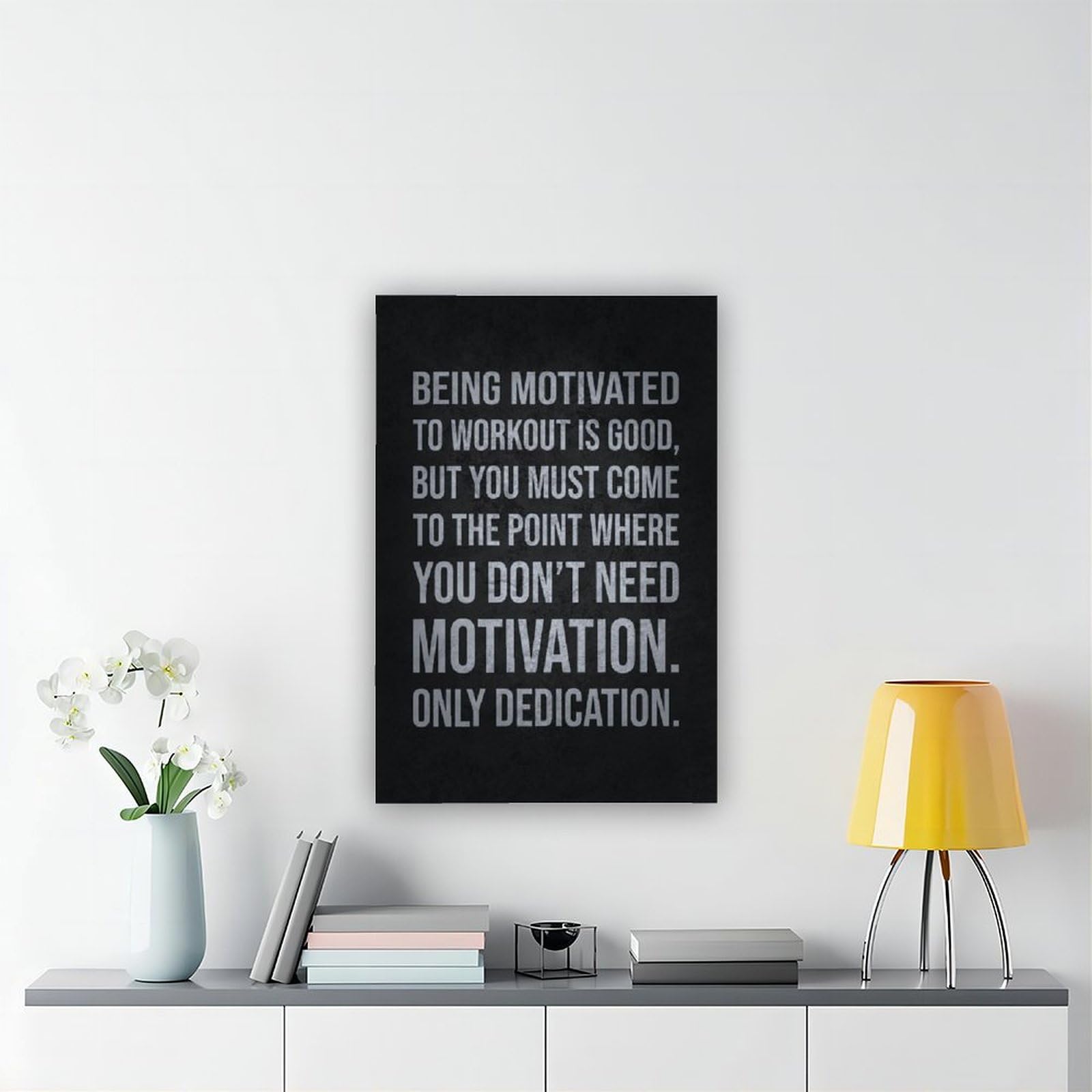 Letrero motivacional con impresión motivacional de motivación contra dedicación, decoración de habitación, pósteres inspiradores, arte de pared, 24 x 36 pulgadas (60 x 90 cm)
