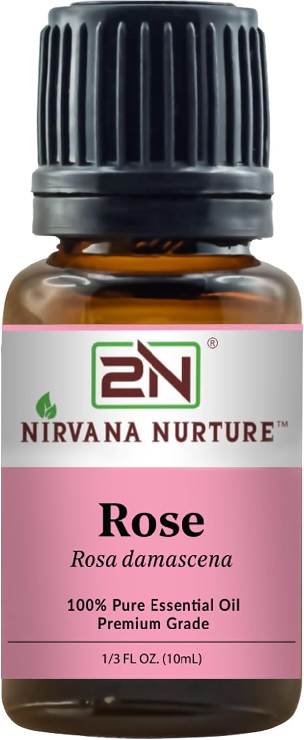 Rose Essential Oil, 100% Pure Undiluted, Aromatherapy Oil for Diffuser, Hair & Skin Care