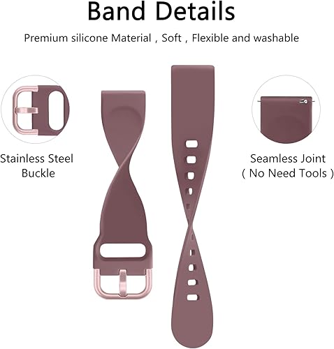 Miniatura 3 de Tobfit Correas de reloj de 0.787 in y 0.866 in, correas de reloj de liberación rápida con hebilla de metal a juego, silicona suave, transpirable,