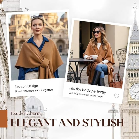 Winter Shawl Wraps For Women,2025 New Knitted Shawls and Wraps Cardigan Cape Wool Cashmere Shoulder Top Sweater Shawl