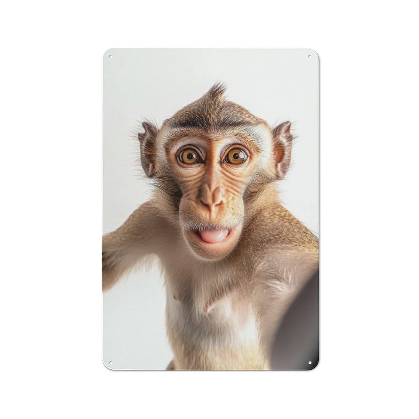 Junmoney Monkey Selfie Retro Tin Sign 30X20cm For Garden Room Or Summerhouse, A Housewarming Gift For Garden Room Decor Fans
