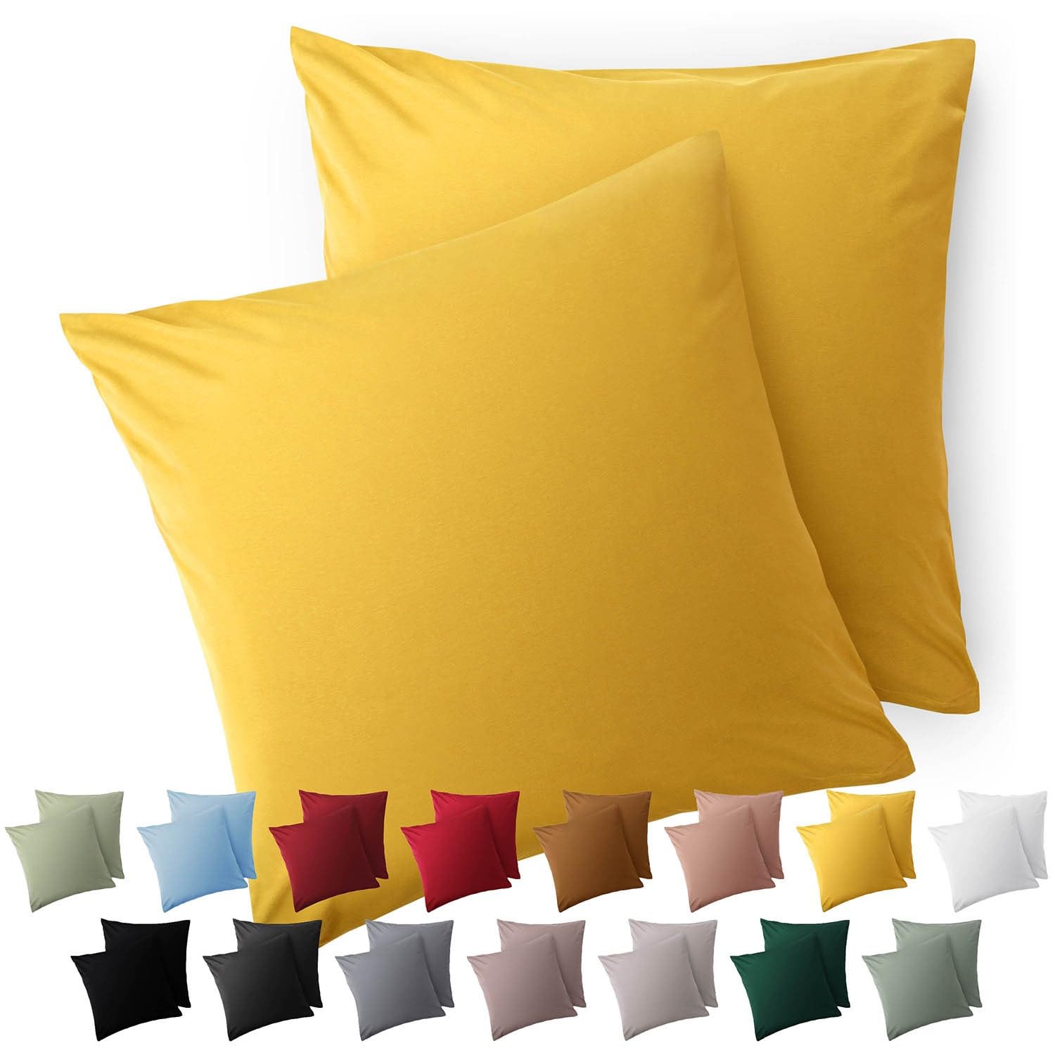Blumtal Federe Cuscini Divano 40 x 40 cm - Set di Copricuscini per Divani in Microfibra a 2 Pezzi con Chiusura a Zip certificati Oeko-Tex, extra morbidi e lavabili - Giallo