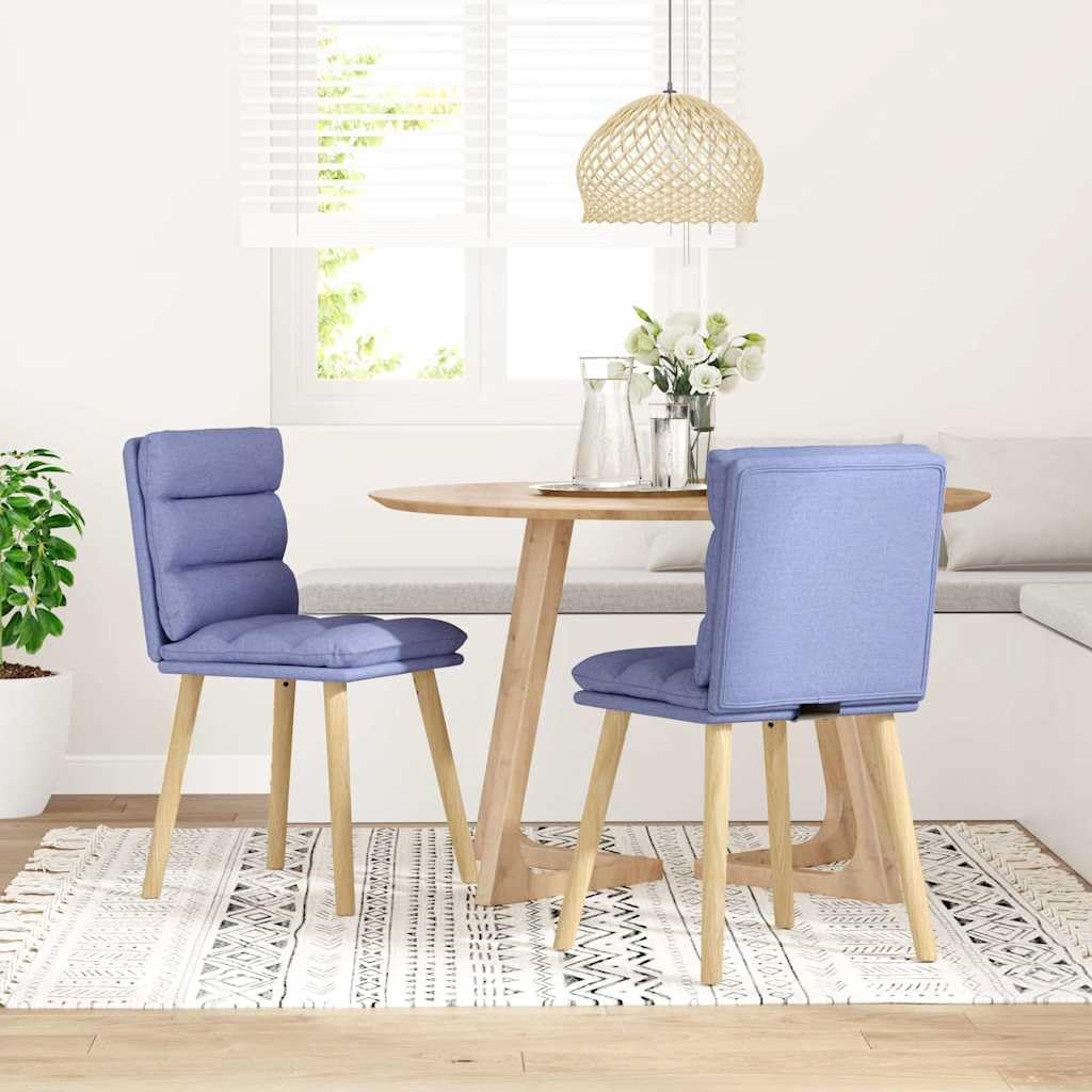 Juego de 2 sillas de comedor, color azul vaquero, con estructura de madera de caucho maciza, asiento de espuma ergonómica, 45 x 54 x 86 cm, robustas, modernas, para cocina, comedor, salón