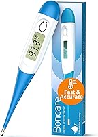 Boncare 10-Second Digital Oral Thermometer for Adults & Kids - Accurate Rectal Baby Thermometer with Fever Alarm, Waterproof Tip