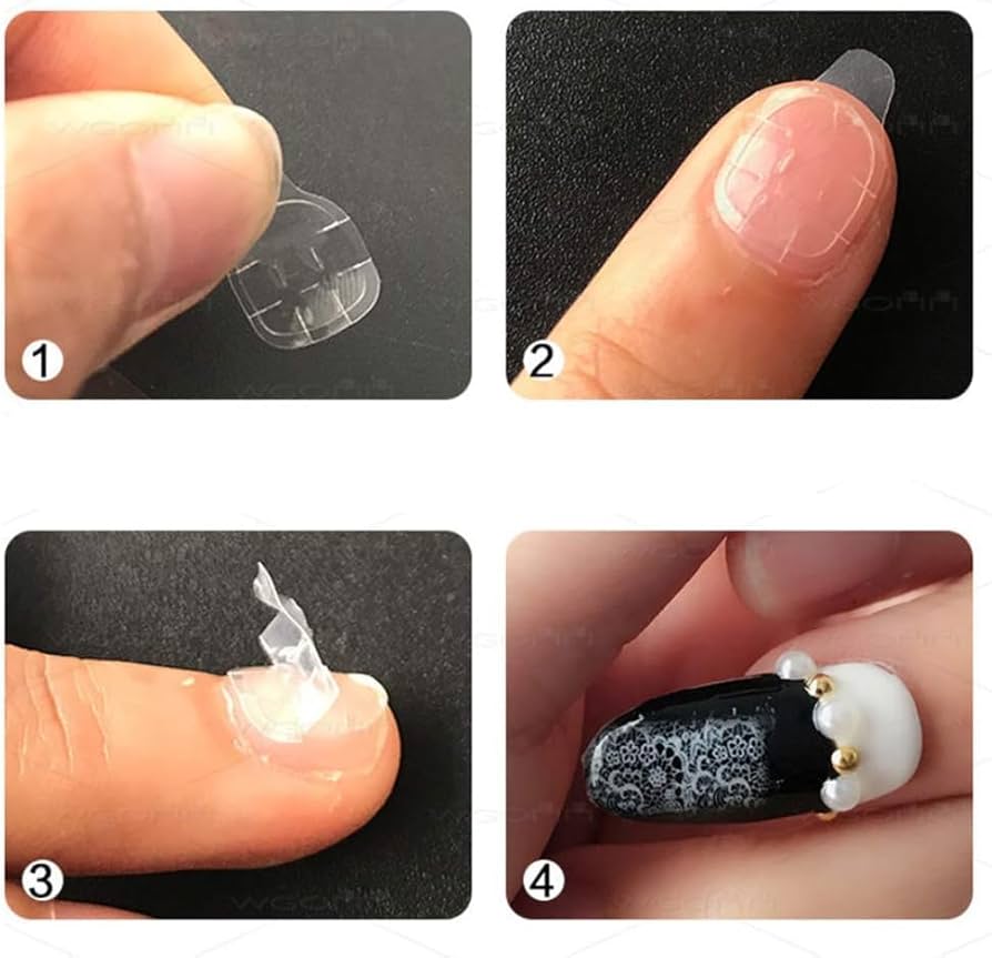 ネイルチップ・付け爪 hm ネイルチップ ロング 黒 シルバー 付け爪 y2k マグネット ミラー