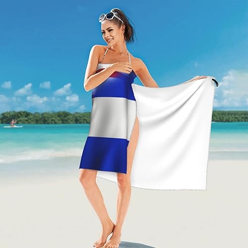 Miniatura 8 de Toalla de playa Half American Half El Salvador con banda, toalla de playa de microfibra suave de 27.5 pulgadas, de secado rápido, absorbente, sin