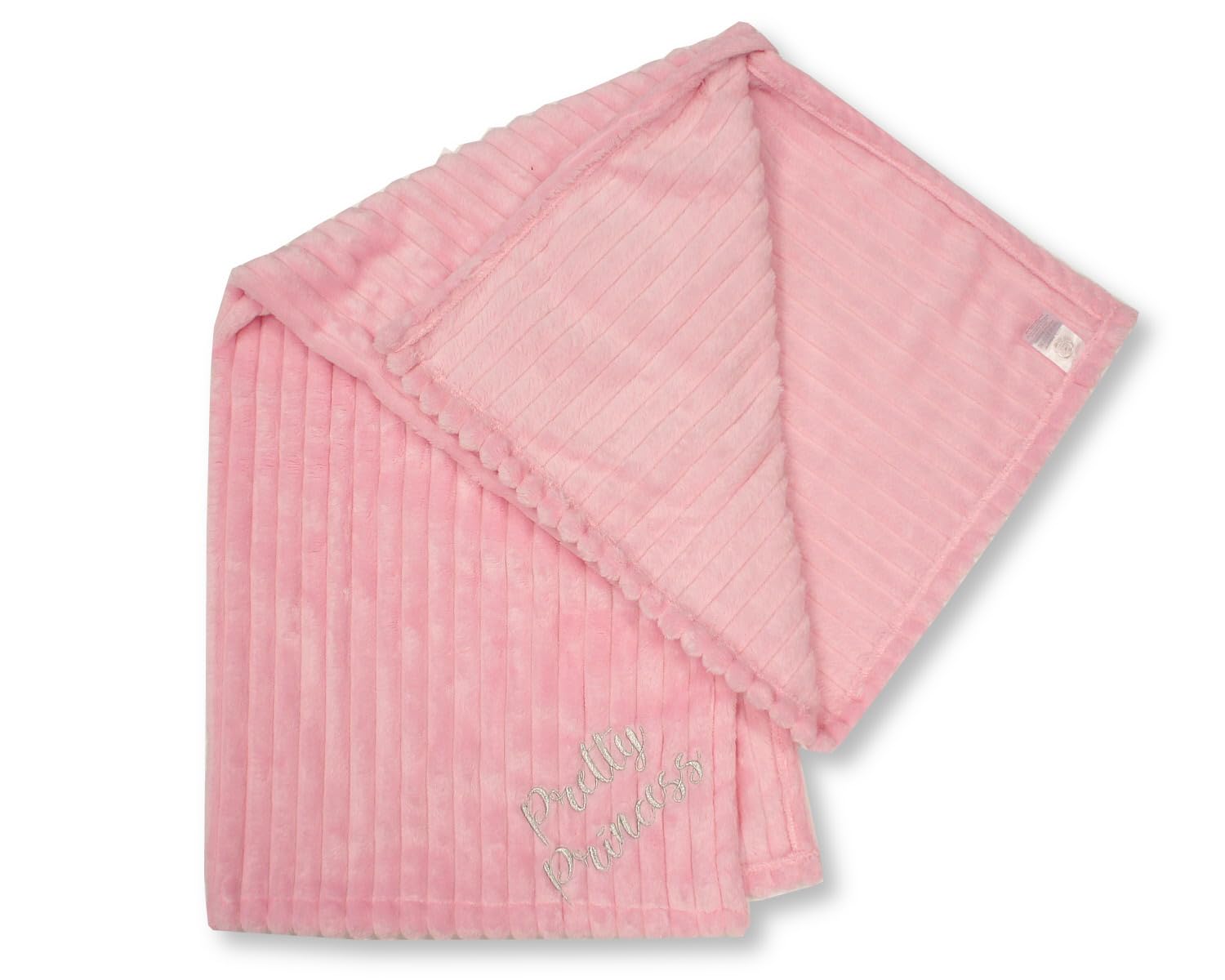 Baby Girls Coral Fleece Stripe Wrap Blanket - Pretty Princess, Pink - Image 4