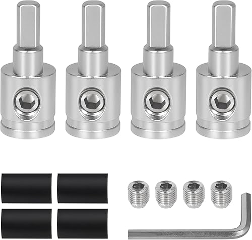 Paquete de 4 reductores de entrada de amplificador de calibre 0 a calibre 4 con tubos termorretráctiles para sistemas de audio de automóvil,