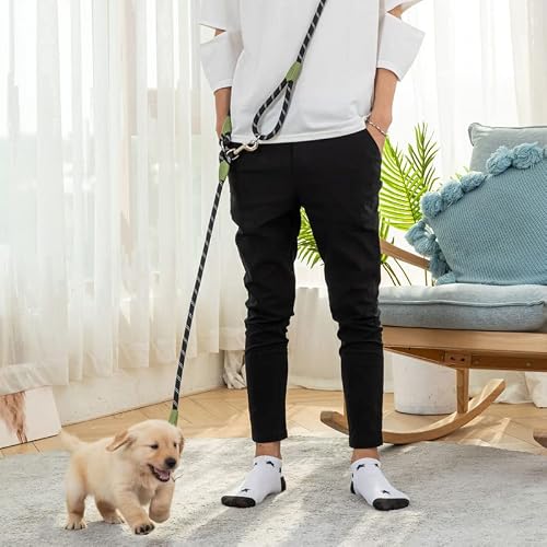 Straddle Shoulder Hands Free Reflective Pet Traction Rope Dogs Chain Nylon Leashes For Small Large Dogs Nylon Dog Leashes Pet Traction Belt (Black) #TOP5