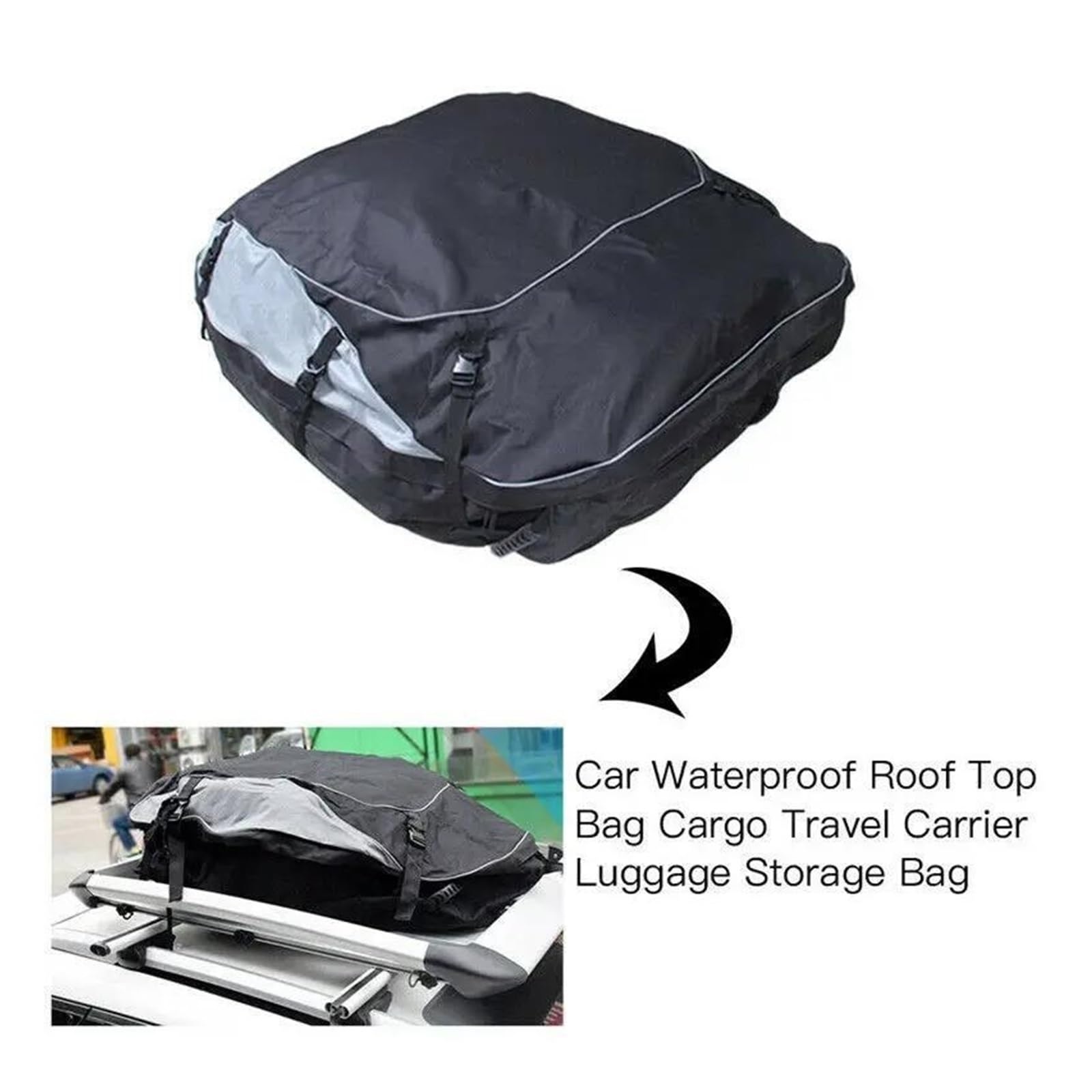 Baca Portaequipajes Rieles Equipaje 580L 130x100x45cm para Vehículos SUV Bolsa Universal Impermeable Techo Coche Cubierta Coche Bolsa Portaequipajes Carga 4WD Equipaje Viaje