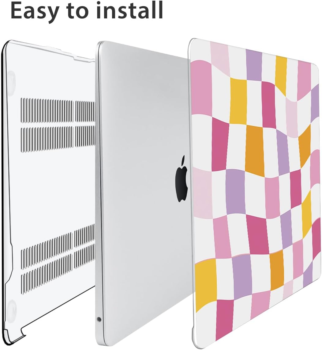 Compatible with MacBook Pro 13 inch Case M2 2023 2022 2021-2016 A2338 M1 A2251 A2289 A2159 A1989 A1706, Plastic Hard Shell Case&Keyboard Cover&Screen Protector&Webcam Cover, Lattice