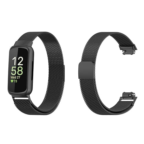 [�P�C����] fitbit inspire3 �Ή� �o���h �X�e�����X �����x���g �u���b�N y1