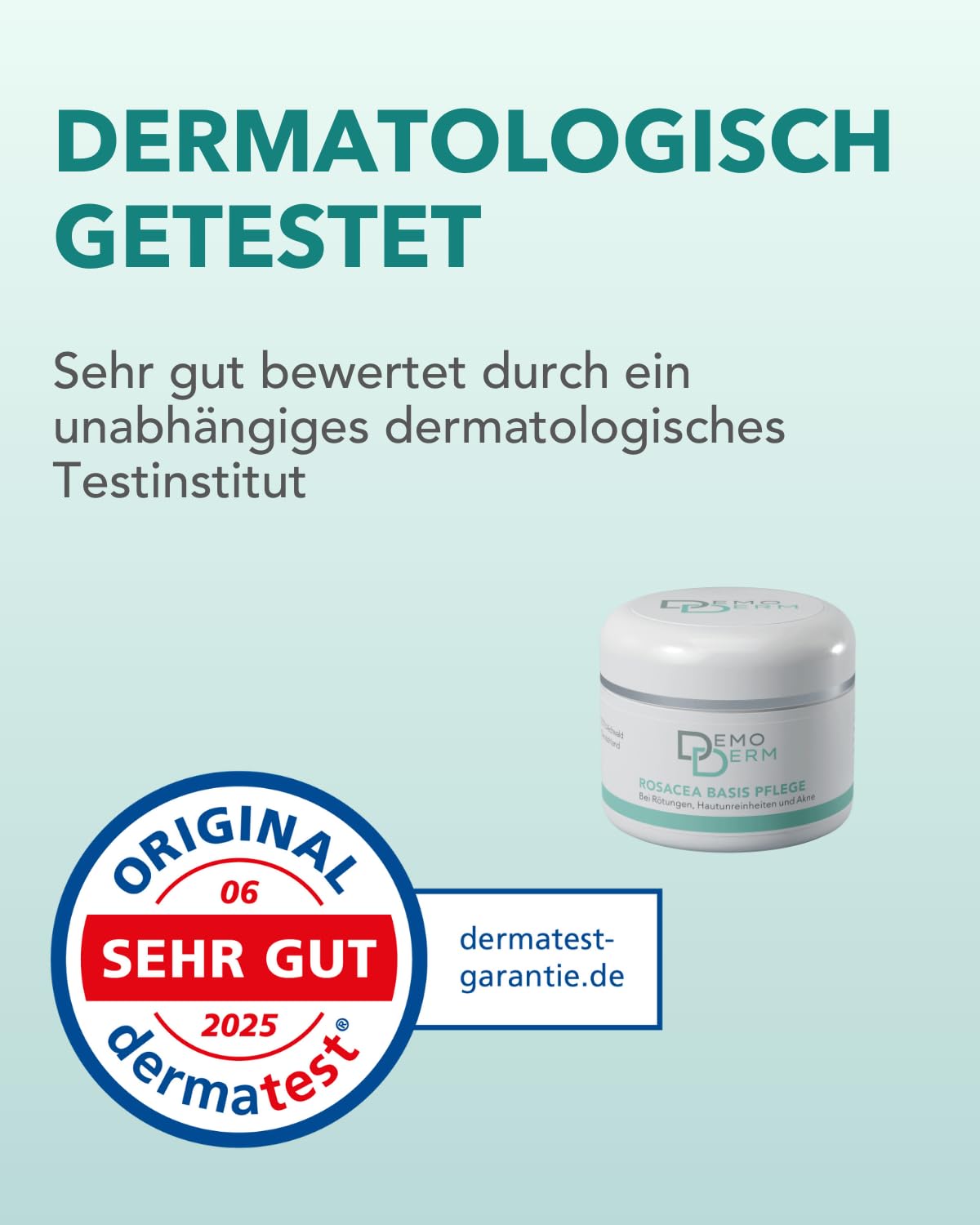 DemoDerm Rosacea Intensiv-Creme – beruhigende Systempflege bei empfindlicher, zu Rötungen neigender Haut | Mit Zink & Schwefel, Made in Germany (30 g)