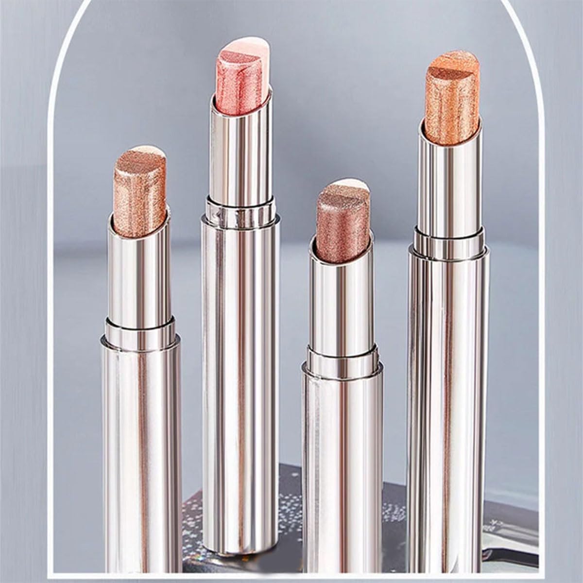 Dégradé imperméable Shimmer Eye-Shadow 3 Tone Stick,Stick de fard à paupières triple couleur Waterproof Shimmer Gradient,Maquillage des yeux sans effort (01#Coffee)