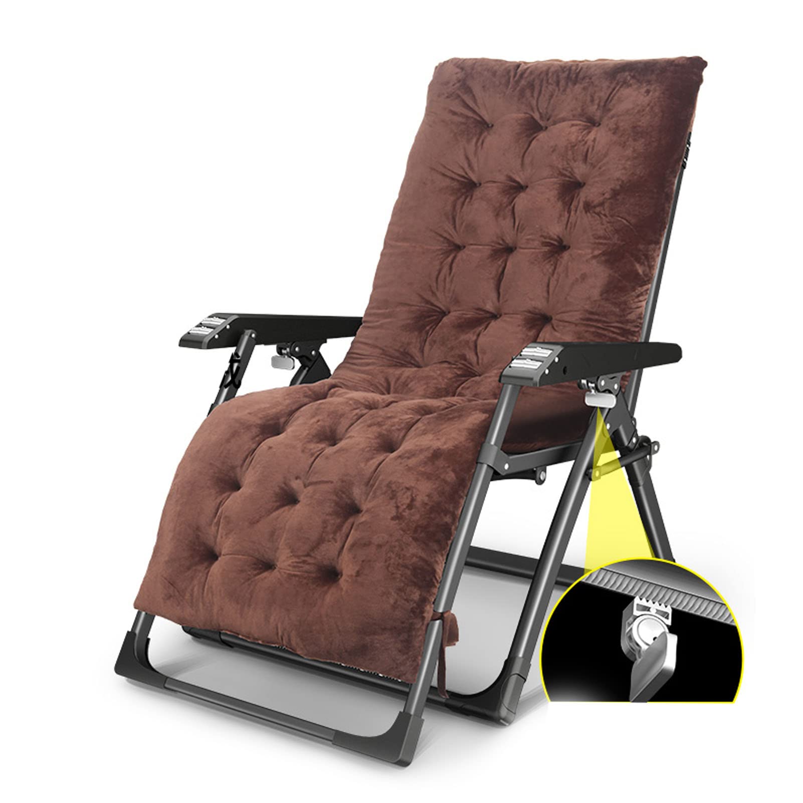 Chaise zero gravite marron supportant 200kg pour jardin et camping