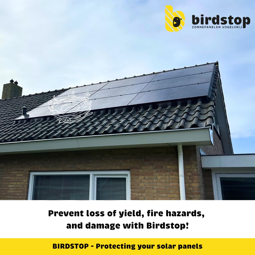 Juego de protección contra pájaros fotovoltaico, sistema solar antipalomas, 10 metros, 12 cm de altura, 4 piezas de esquina y fijación, ahuyentador de palomas fotovoltaico