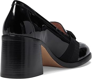 MOOMMO Women Chunky High Heel Dress Pumps Round Toe Slip On