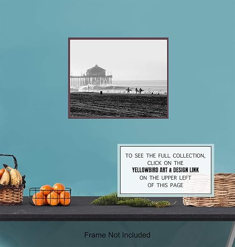 Miniatura 6 de Surf, Beach and Pier Art Print Photo, Wall Art Poster - Unique Home Decor for Beach or Lake House, Family Room - Gift for Surfers, Surfing Fans -