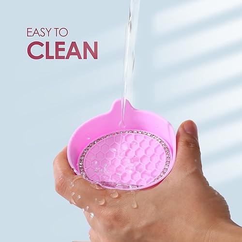 Miniatura 6 de Toiyason Portavasos universal para automóvil, accesorio interior de automóvil con diamantes de imitación brillantes, color rosa, paquete de 4